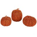 3pc Orange Pumpkin Decor Set