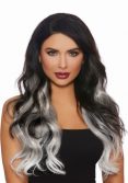 Long Straight 3-Piece Ombre Grey/White Hair Extensions