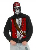 Mens Dead Pirate Skull Hoodie Costume