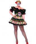 Plus Day Of The Dead Doll Peasant Costume