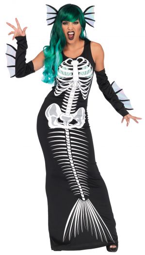 3 PC Skeleton Siren Adult Costume