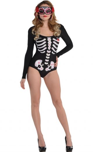 Day of the Dead Bodysuit Adult Womens Costume