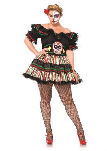 Day of the Dead Doll Adult Womens Plus Size Costume