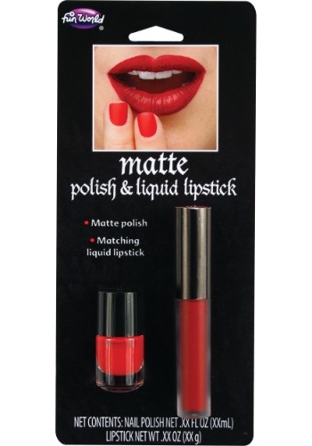 Fun World Red Matte Liquid Lipstick and Nail Polish