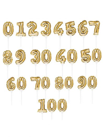 Gold Number 2 Self-Inflating Balloon Cake Topper