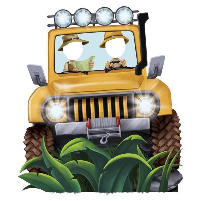 Jungle Party Jeep Standee Party Prop 4.5' Tall