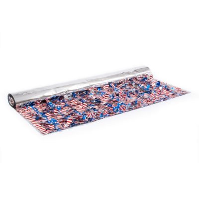 Stars and Stripes Metallic Floral Sheeting