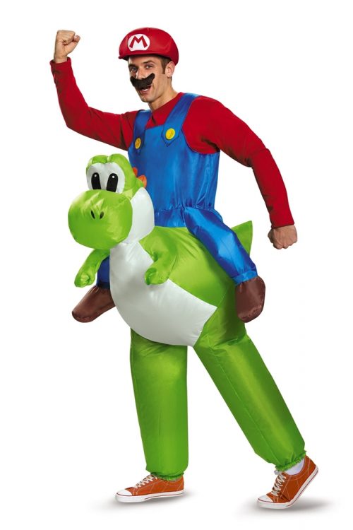 Super Mario Brothers Mario Riding Yoshi Inflatable Adult Mens Costume