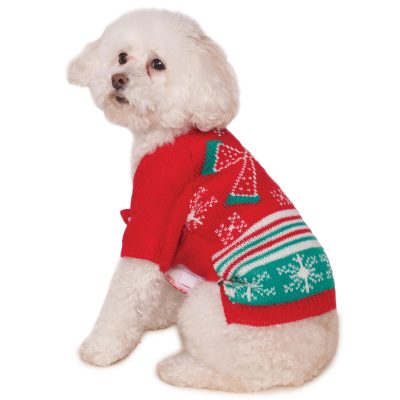 Ugly Christmas Sweater with Bow Pet Costume