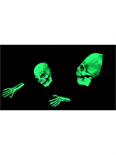 Uv Green Glow Sock Skull